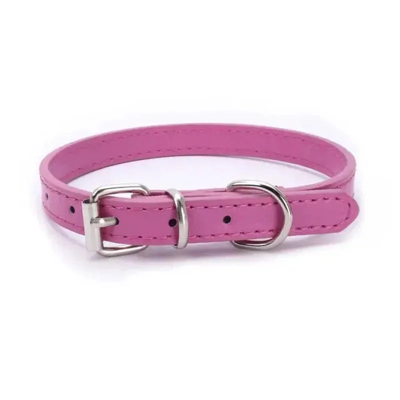 Adjustable Leather Dog Collar