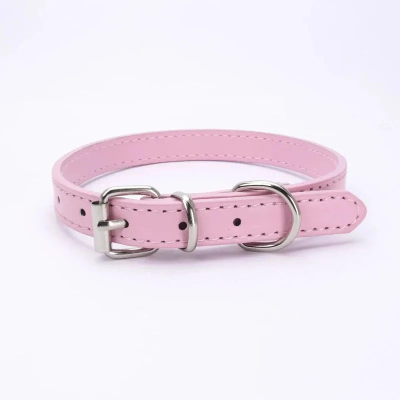 Adjustable Leather Dog Collar