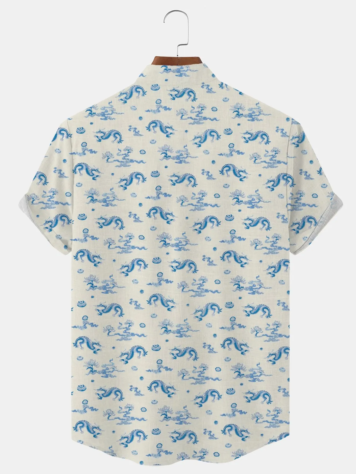 Alohadaddy Dragon Button Pocket Casual Short Sleeve Shirt