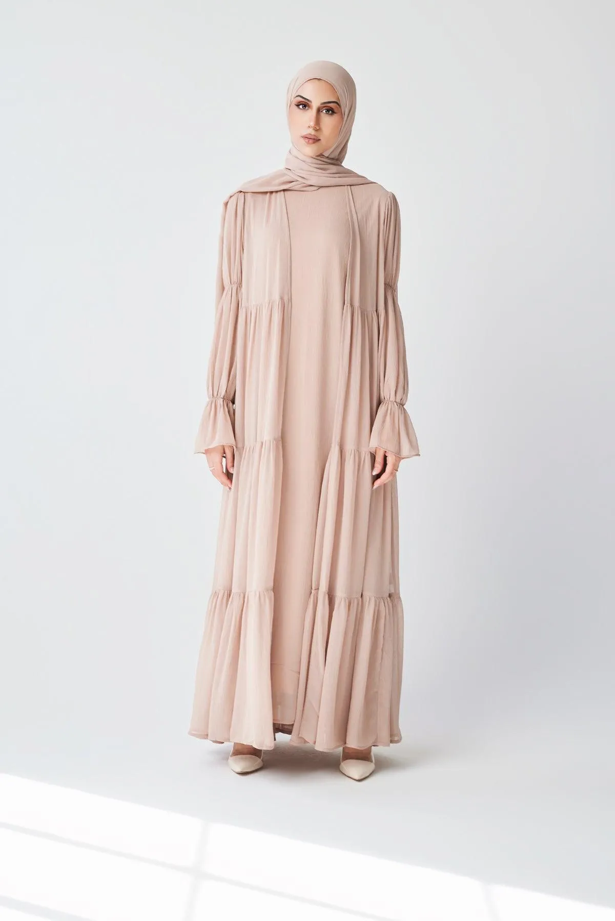 Bohemian Abaya Set - Sand