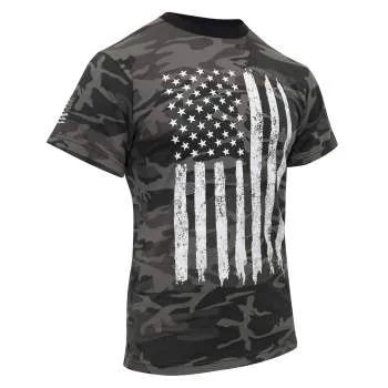 Camo US Flag T-Shirt - Black Camo