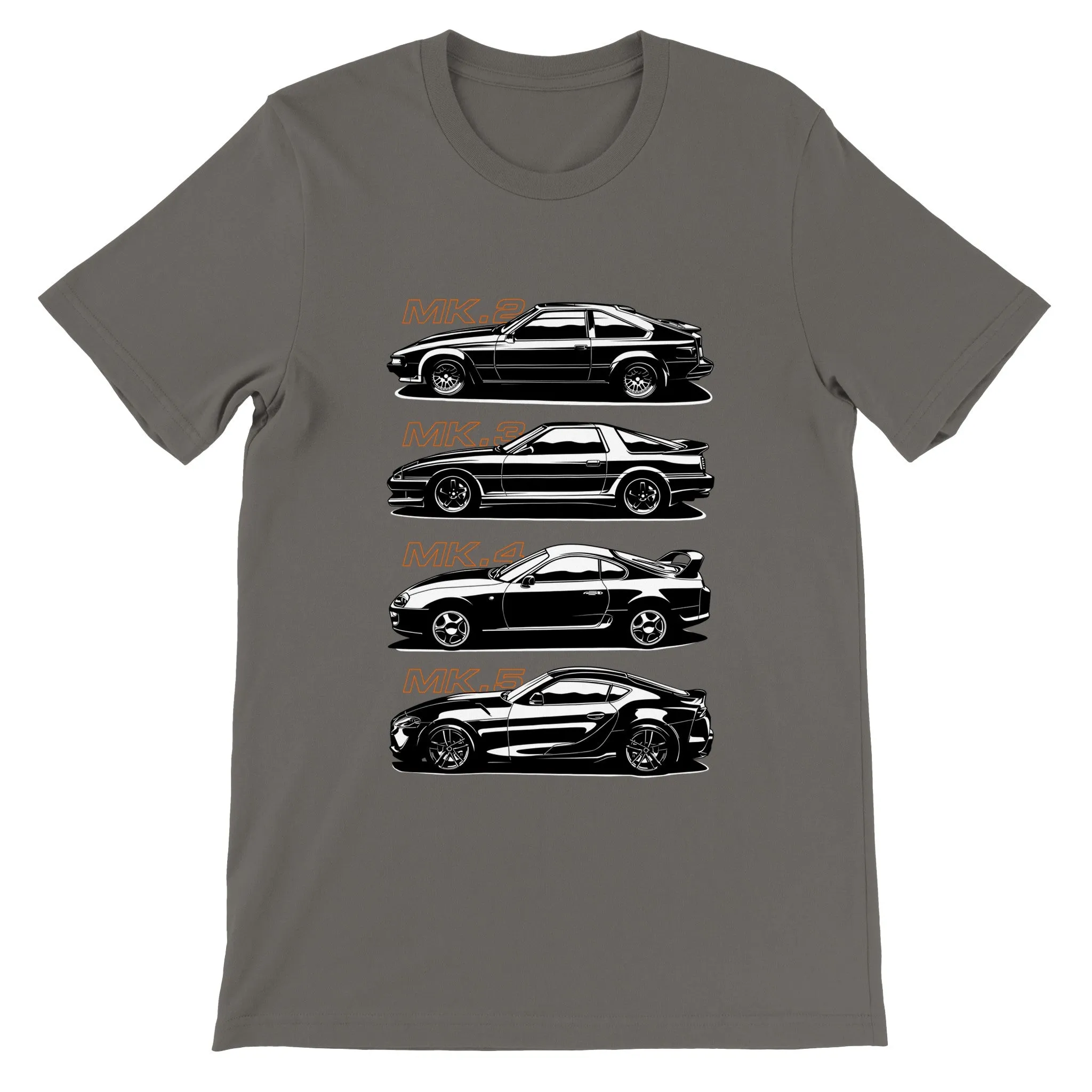 Car T-shirt - The History of Supra Artwork - Premium Unisex T-shirt