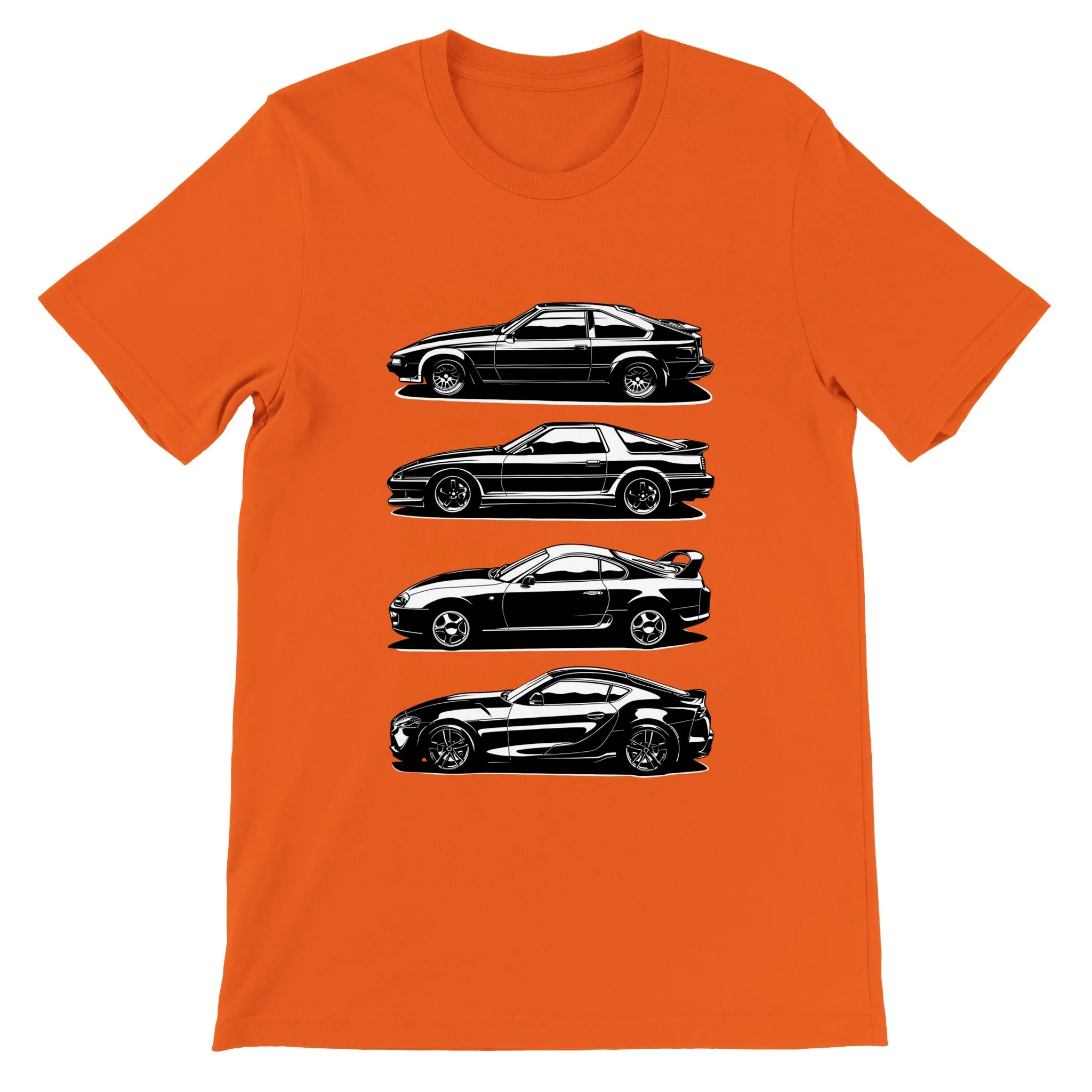 Car T-shirt - The History of Supra Artwork - Premium Unisex T-shirt