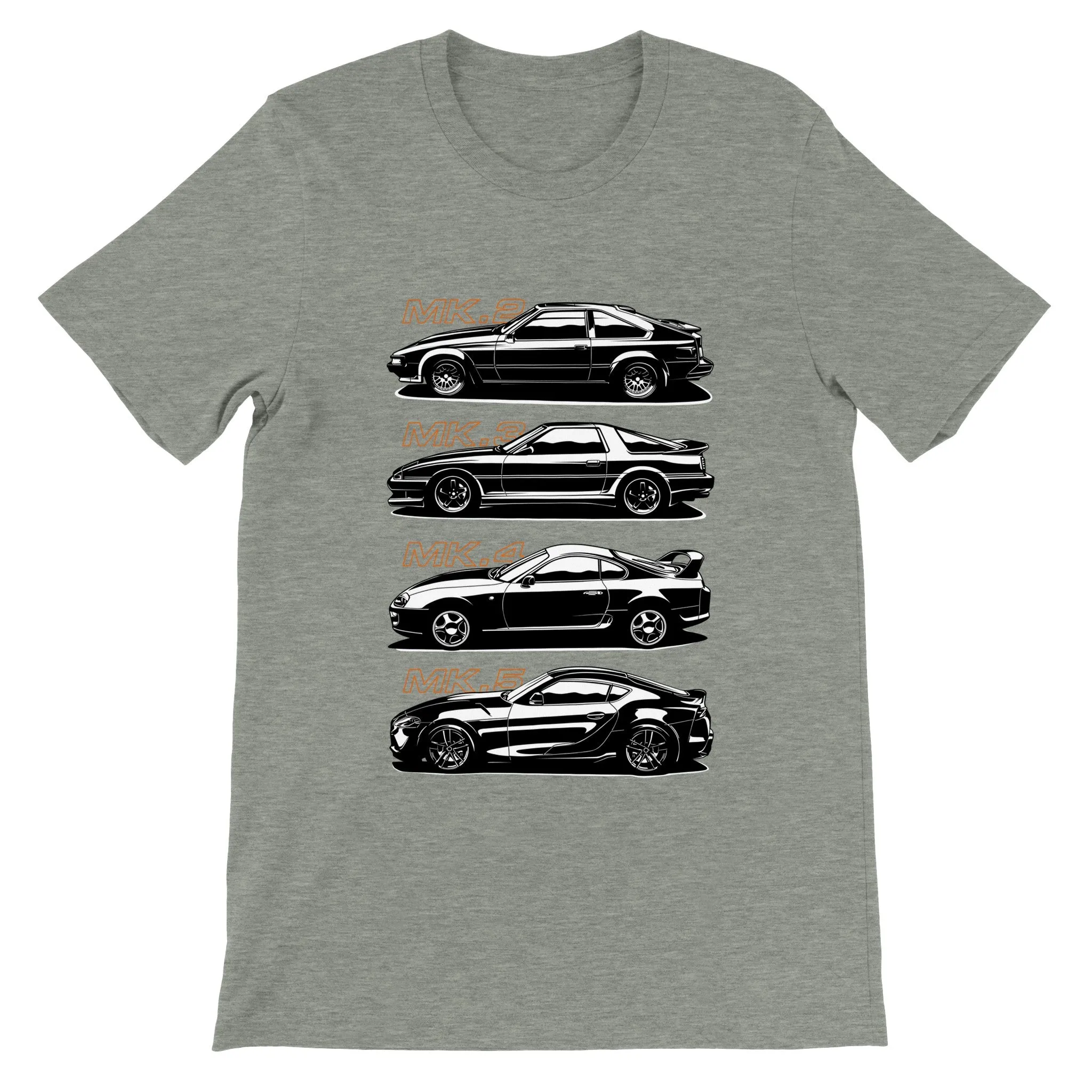Car T-shirt - The History of Supra Artwork - Premium Unisex T-shirt