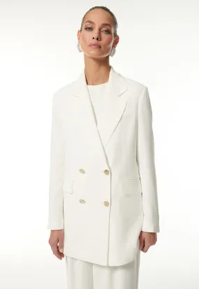 Choice Double-Breasted Solid Blazer Offwhite