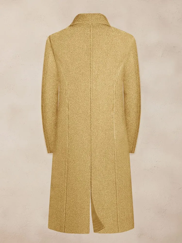 Classic Lapel Lined Tweed Coat