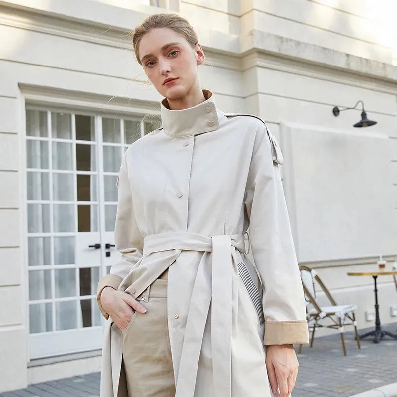 Combed Cotton Windbreaker Trench Coat