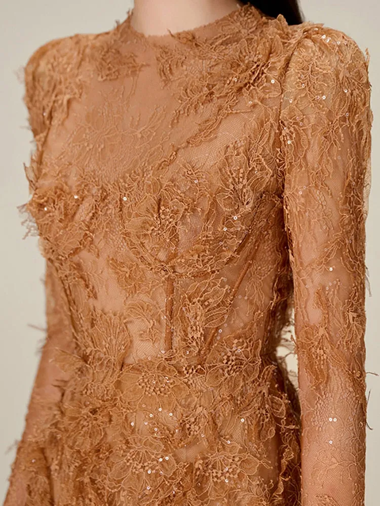 Crochet Lace Embroidery Women's Cocktail & Party Dresses