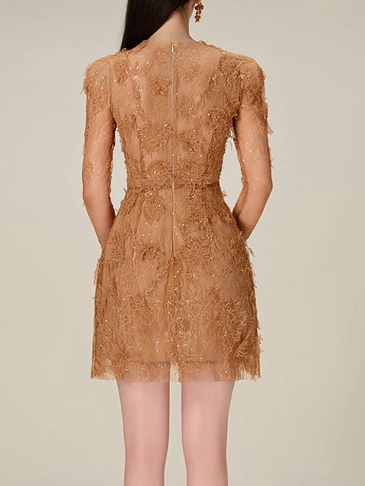Crochet Lace Embroidery Women's Cocktail & Party Dresses