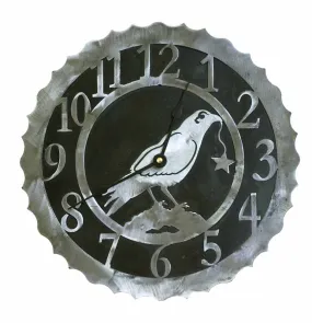 Crow 12" Round Metal Wall Clock