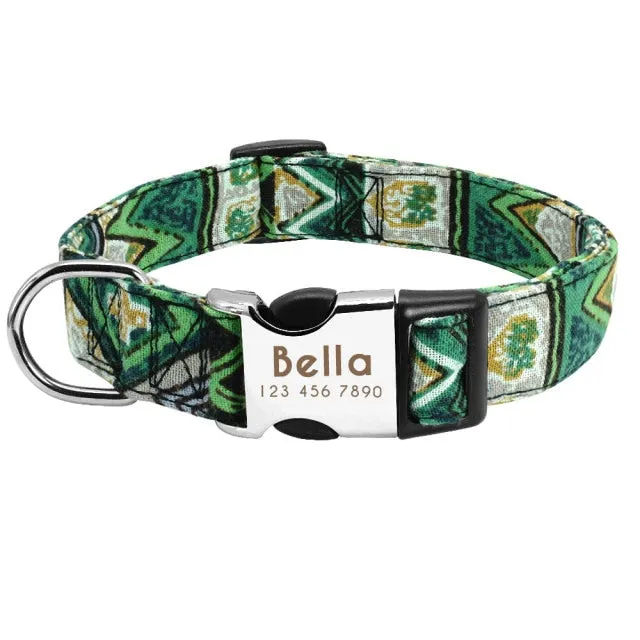 Custom Dog Collar Personalized Nylon Tag Collar