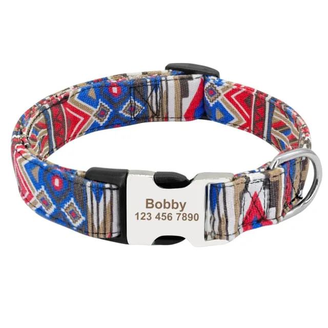 Custom Dog Collar Personalized Nylon Tag Collar