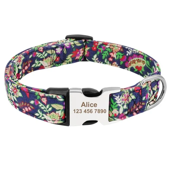Custom Dog Collar Personalized Nylon Tag Collar