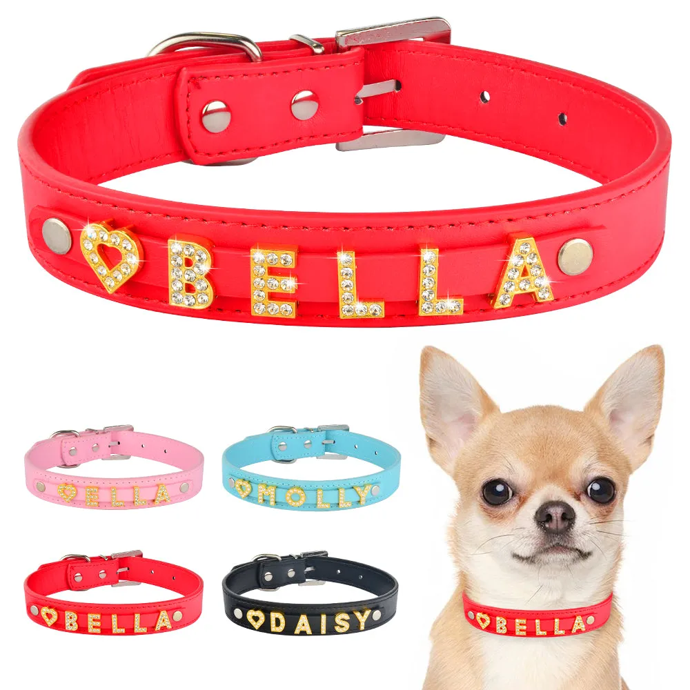 DIY Bling Personalized Dog Collar Rhinestones