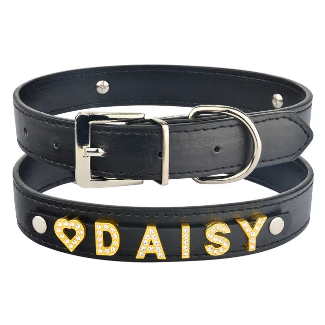 DIY Bling Personalized Dog Collar Rhinestones