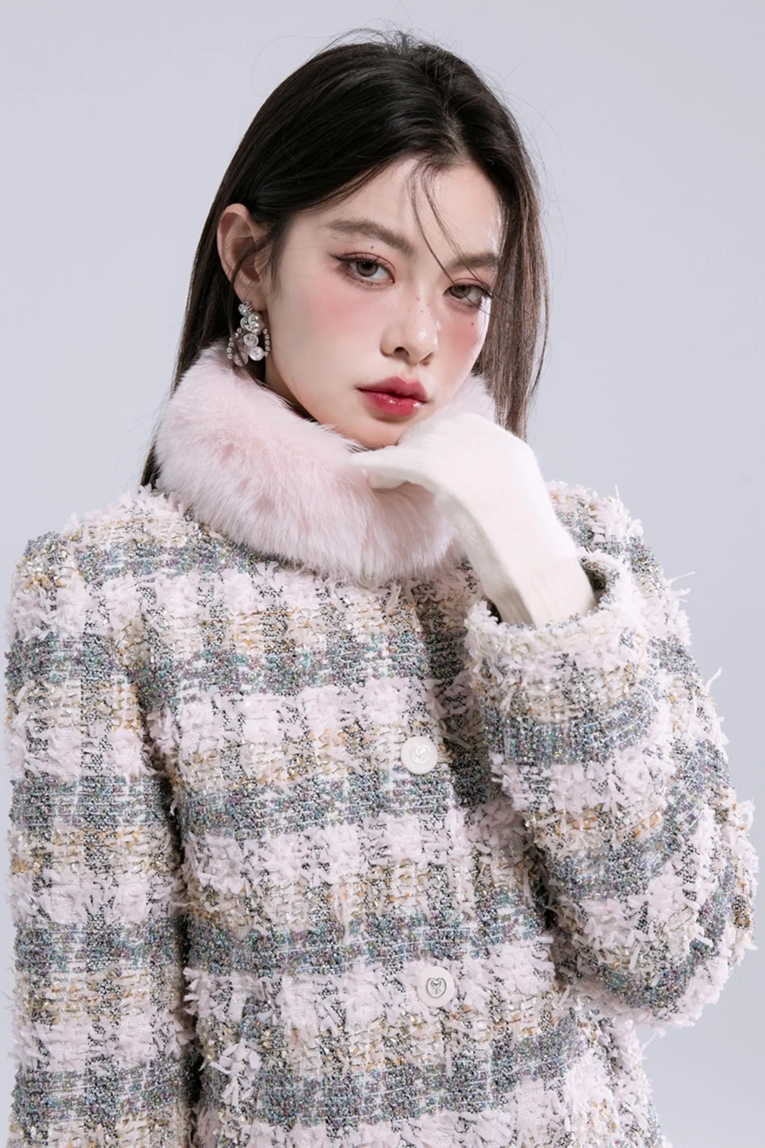 Fur Collar Coat Dress