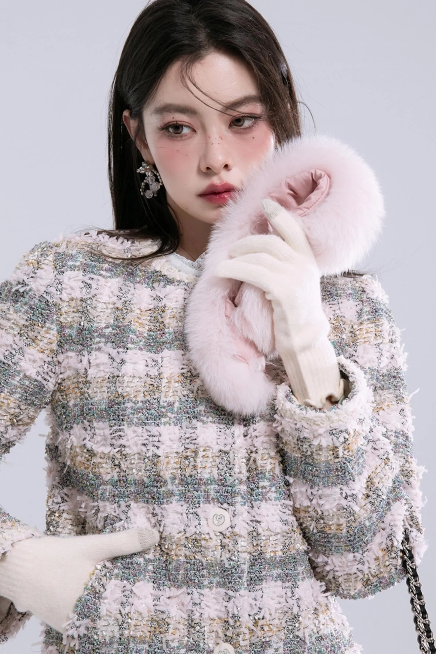 Fur Collar Coat Dress