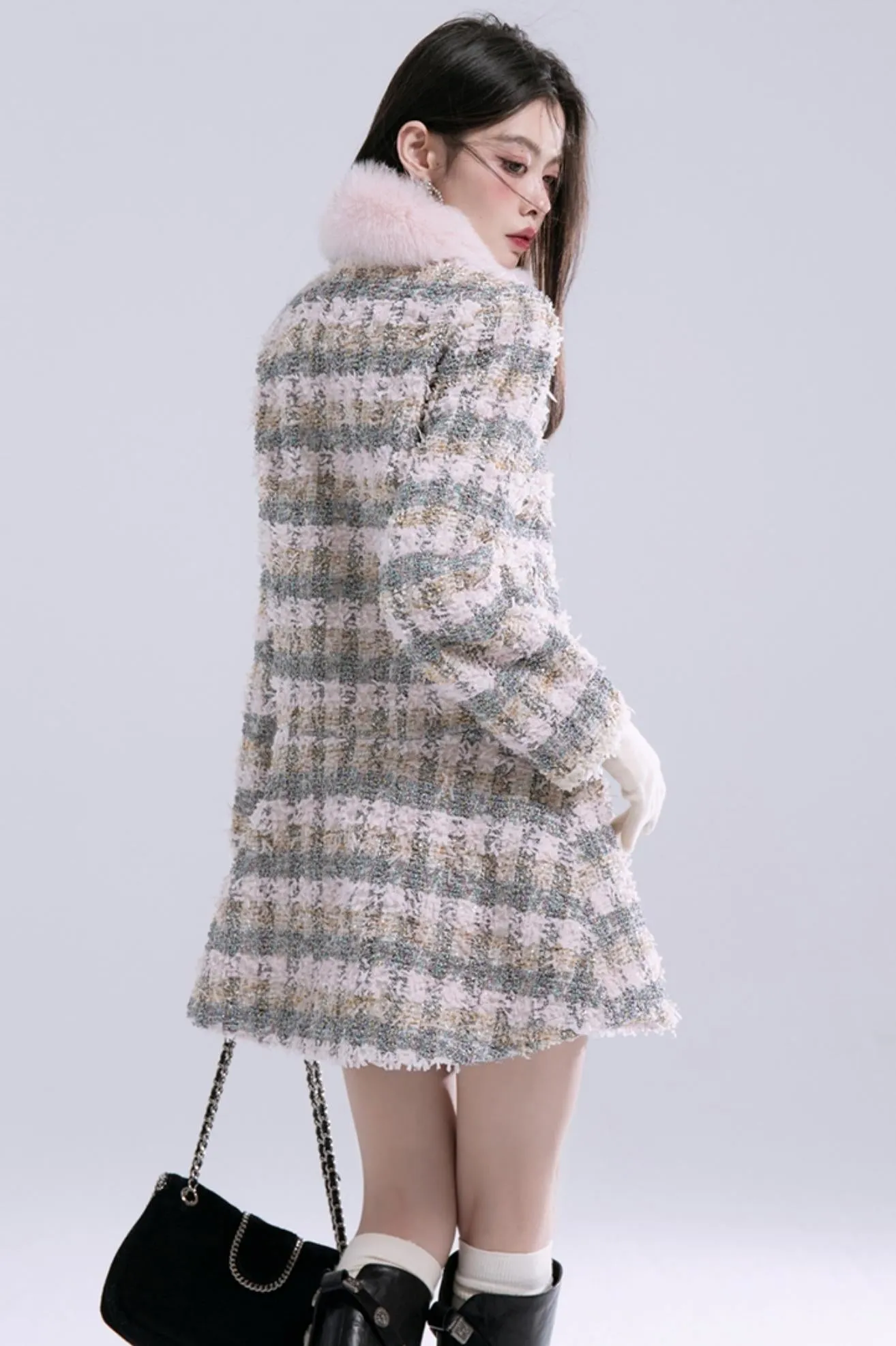Fur Collar Coat Dress