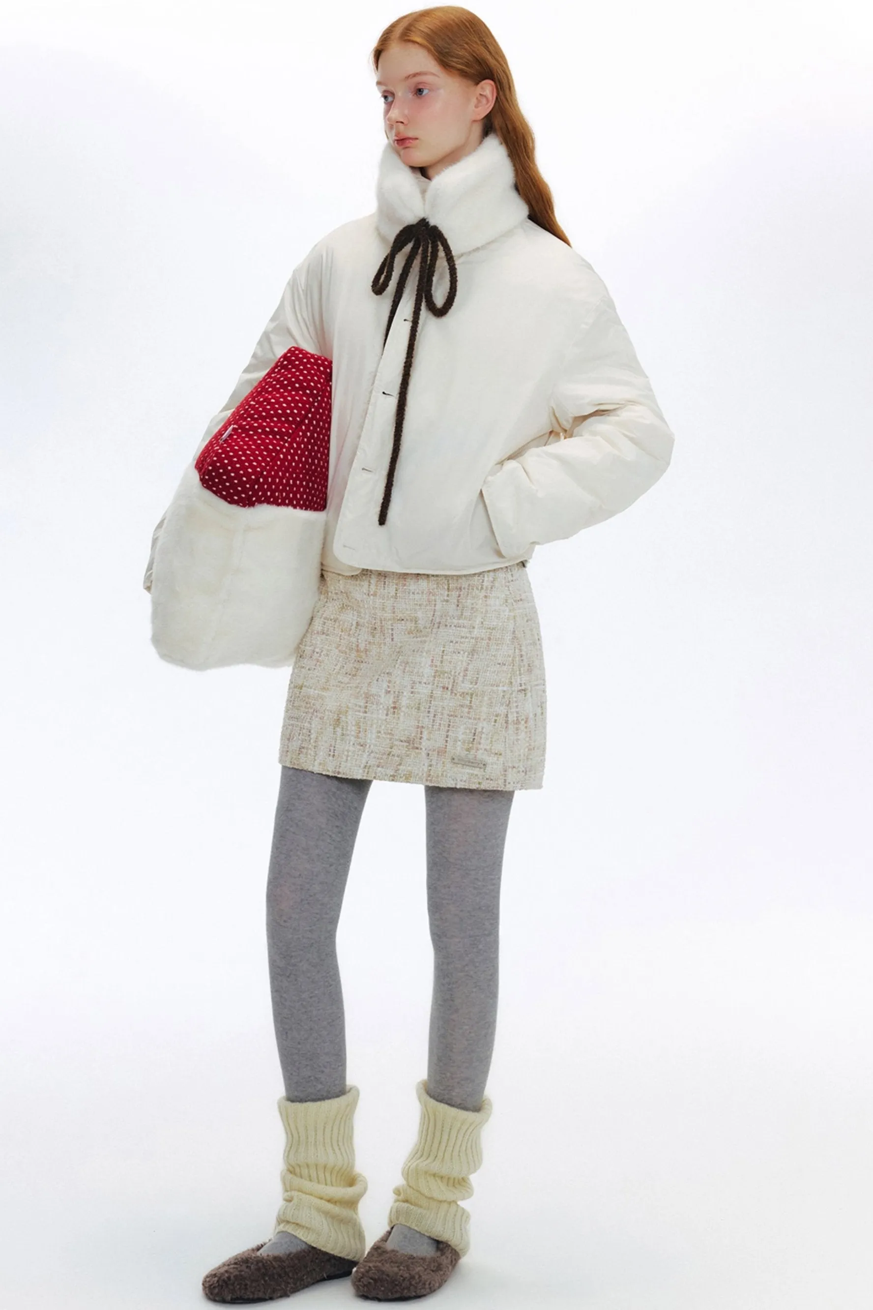 Fur Collar Jacket With Small Collar