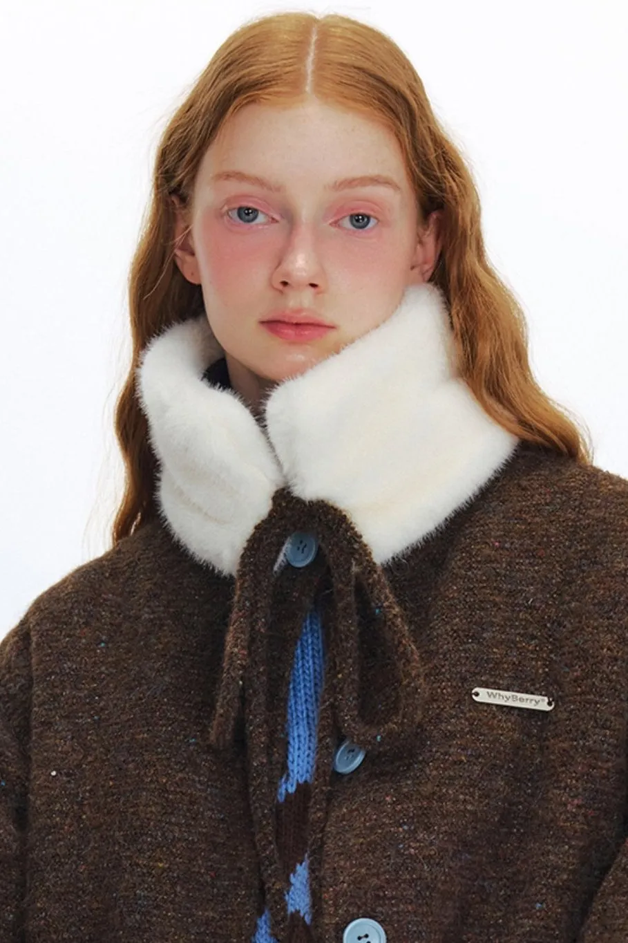 Fur Collar Jacket With Small Collar