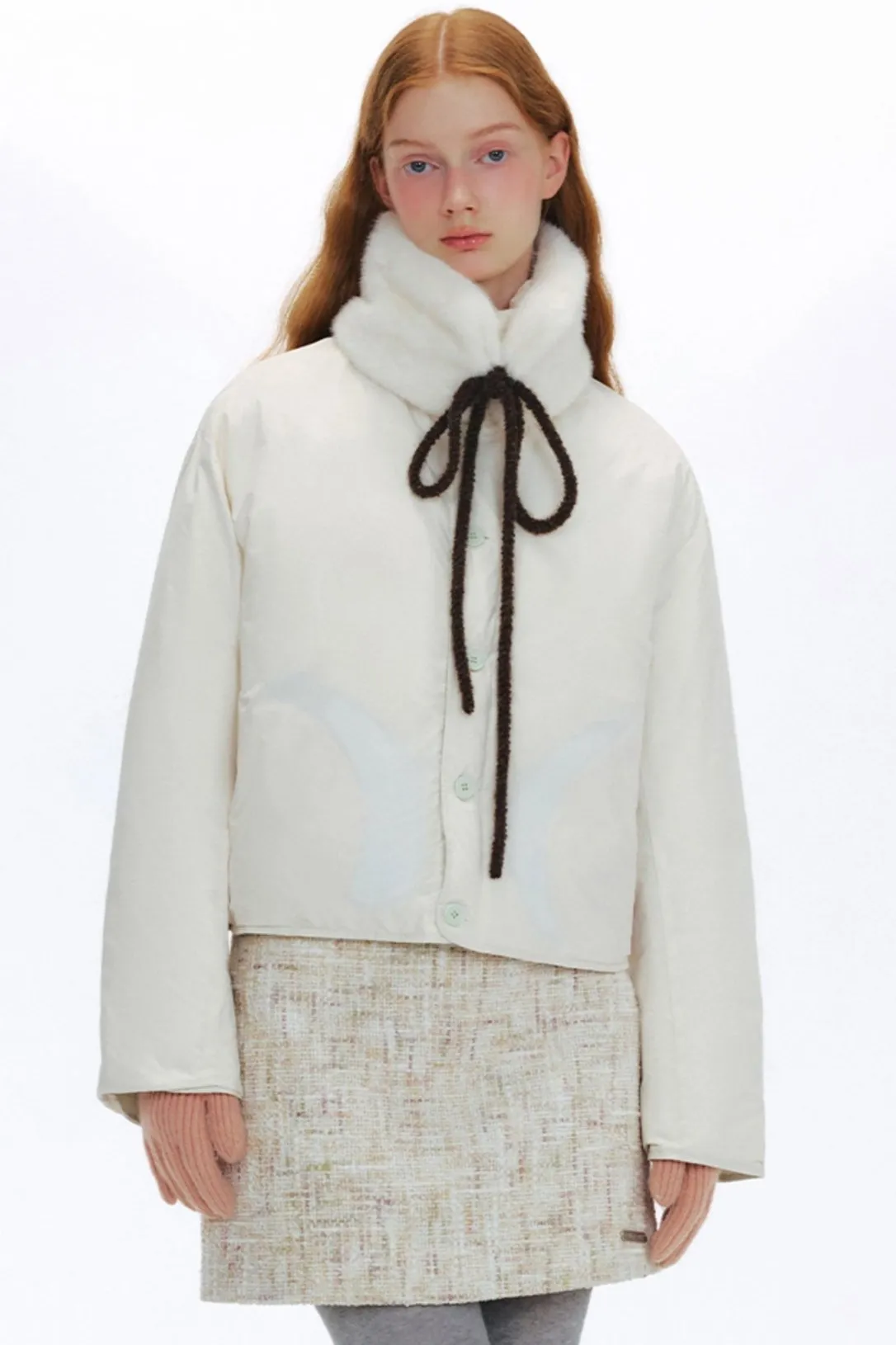 Fur Collar Jacket With Small Collar