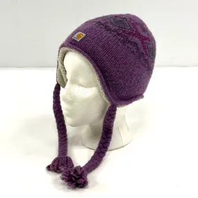 Girl's Kids Carhartt Purple Knit Fleece Lined Winter Hat - Size One
