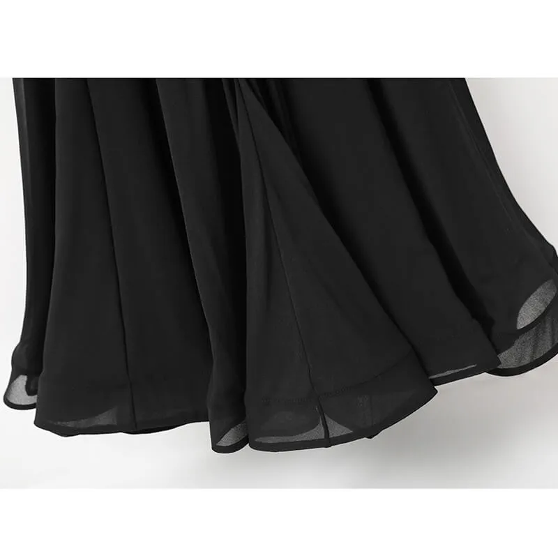 Half Sleeve Flared Long Dress