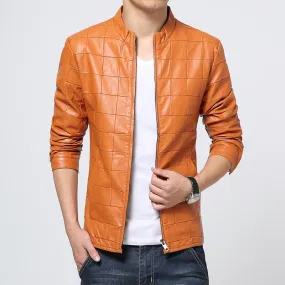 High Quality Pu Leather Jacket Men Fashion 2019 Autumn New Motorcycle Jacket