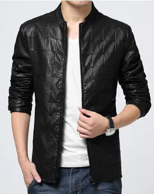 High Quality Pu Leather Jacket Men Fashion 2019 Autumn New Motorcycle Jacket
