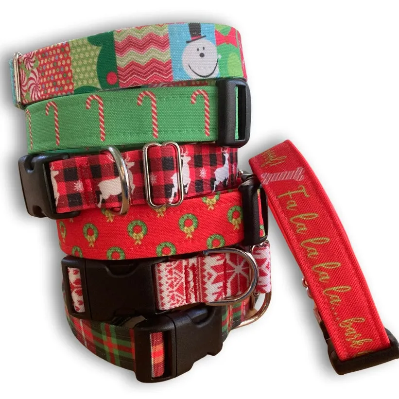 Holly Jolly Red Christmas Plaid Collar