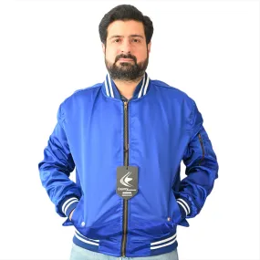 Letterman College Varsity Bomber Satin Jackets Quality Jacket Sports Wear Blue Satin