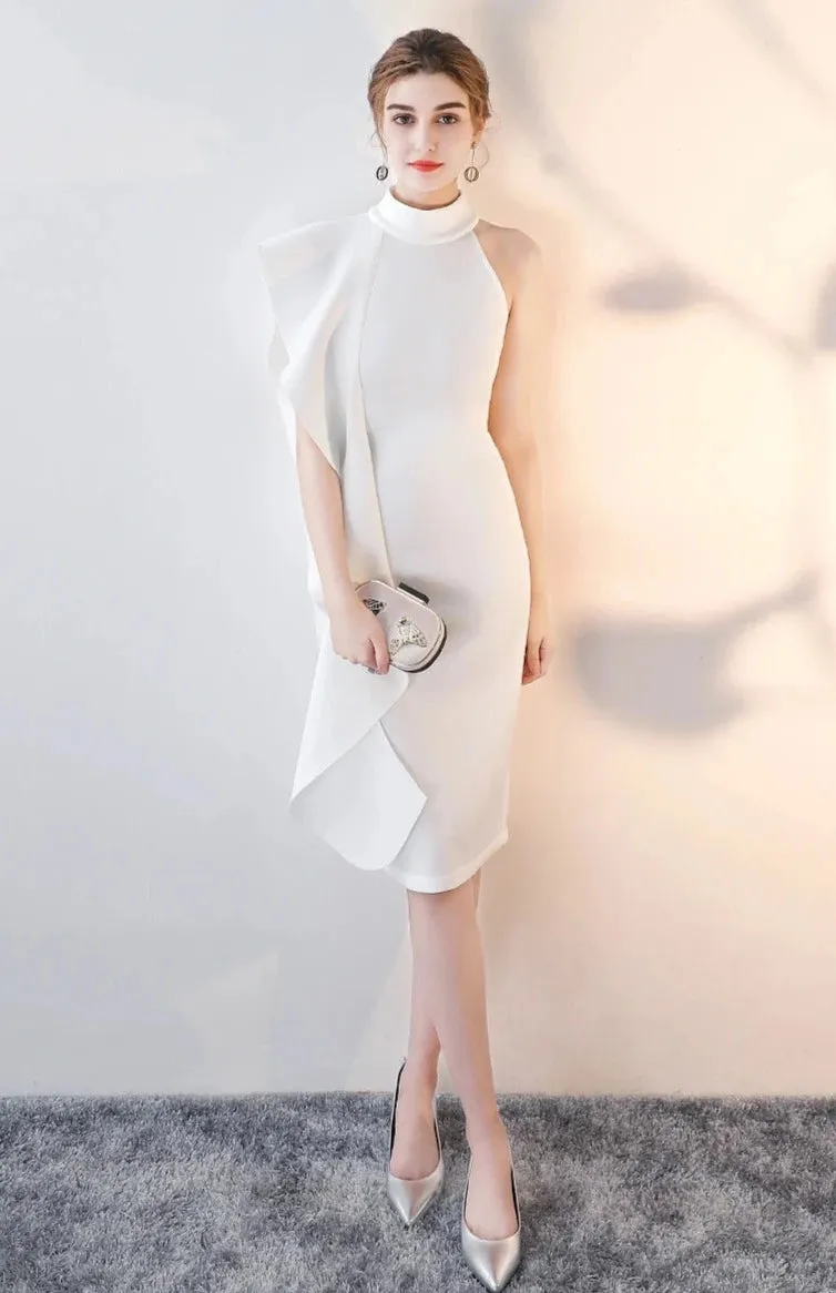 Long Halter Ruffles Formal Dress