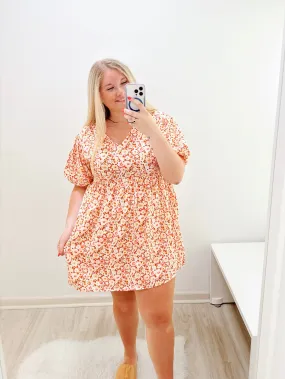 Mabry Multicolor Floral Print Puff Sleeves Dress