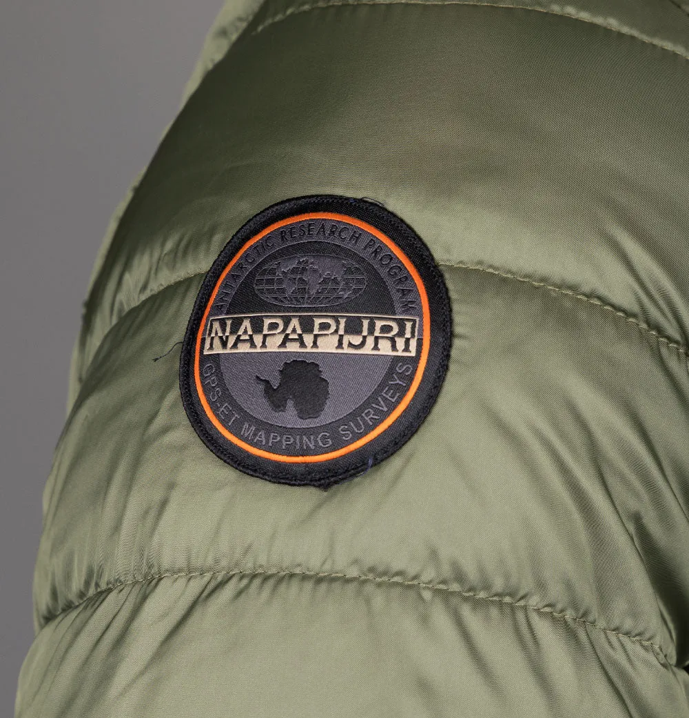 Napapijri Aerons 3 Hooded Quilted Jacket Green Lichen