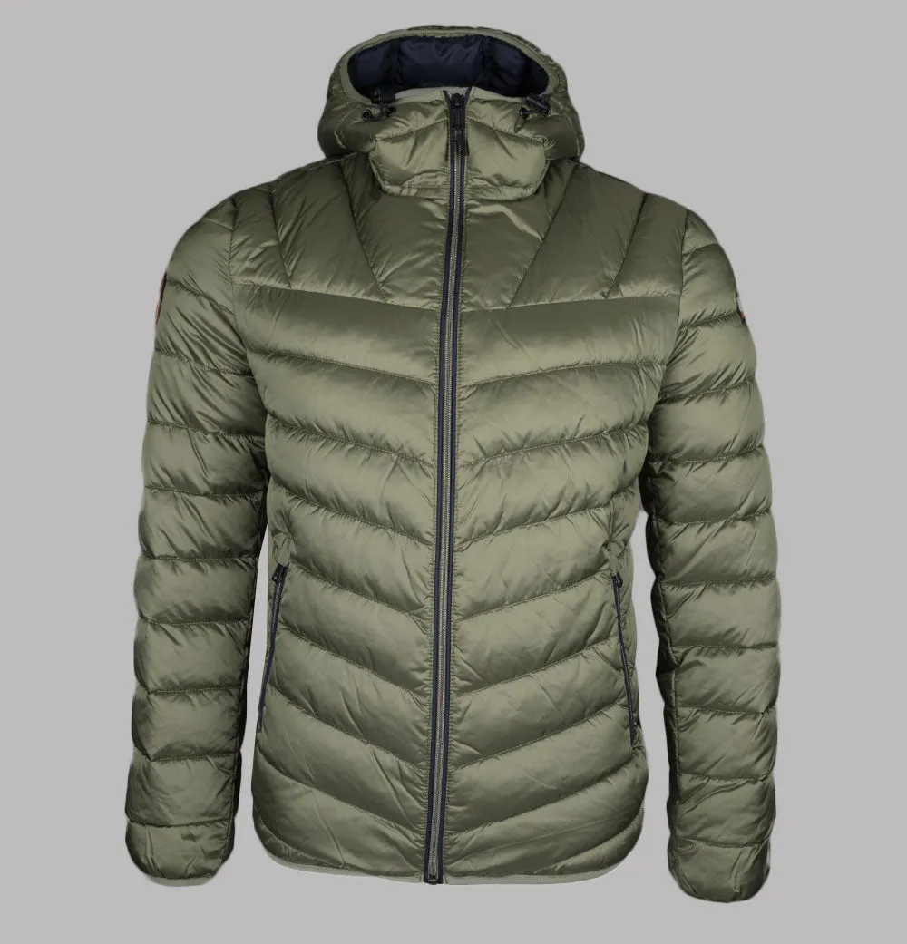 Napapijri Aerons 3 Hooded Quilted Jacket Green Lichen