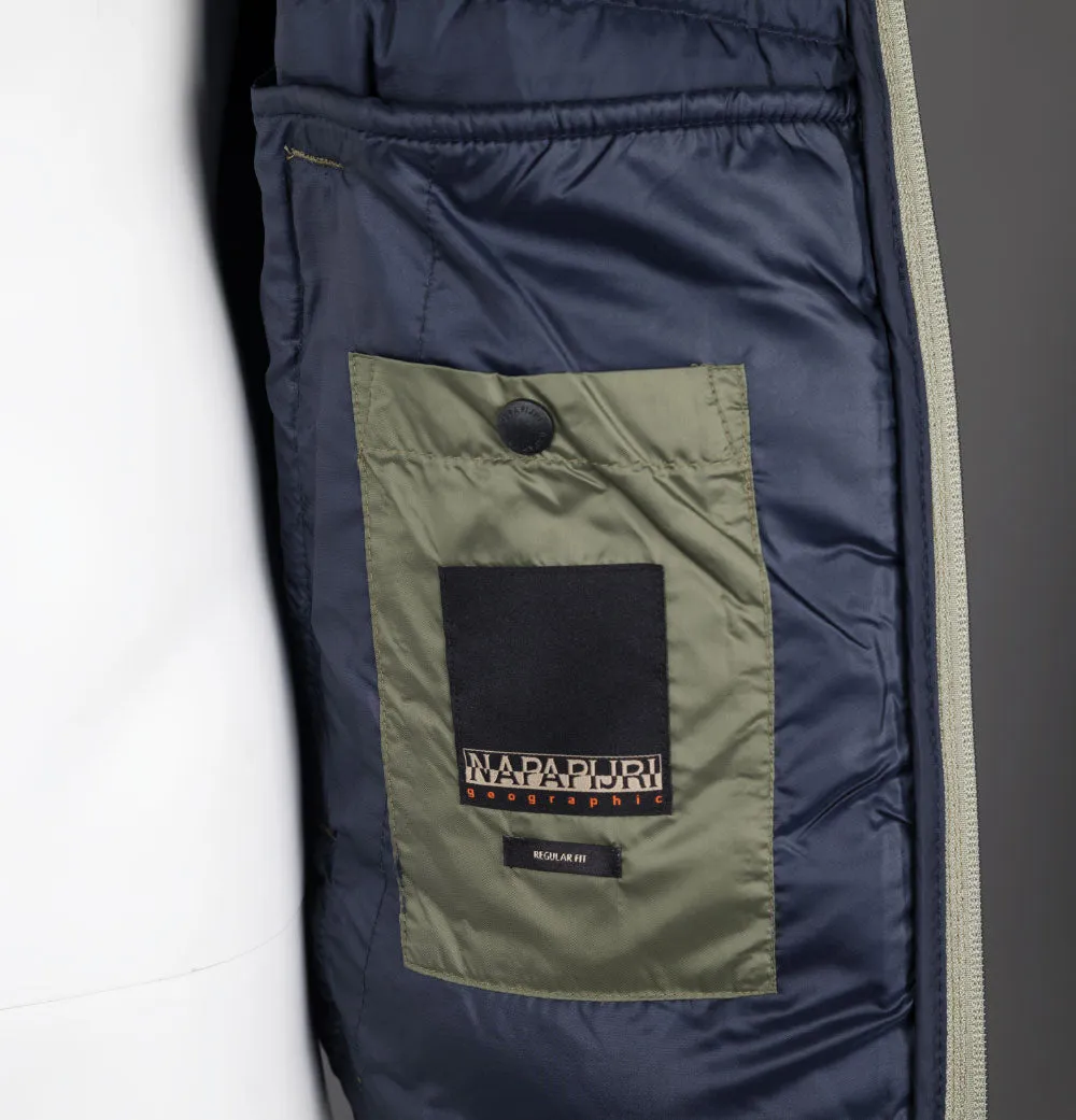 Napapijri Aerons 3 Hooded Quilted Jacket Green Lichen