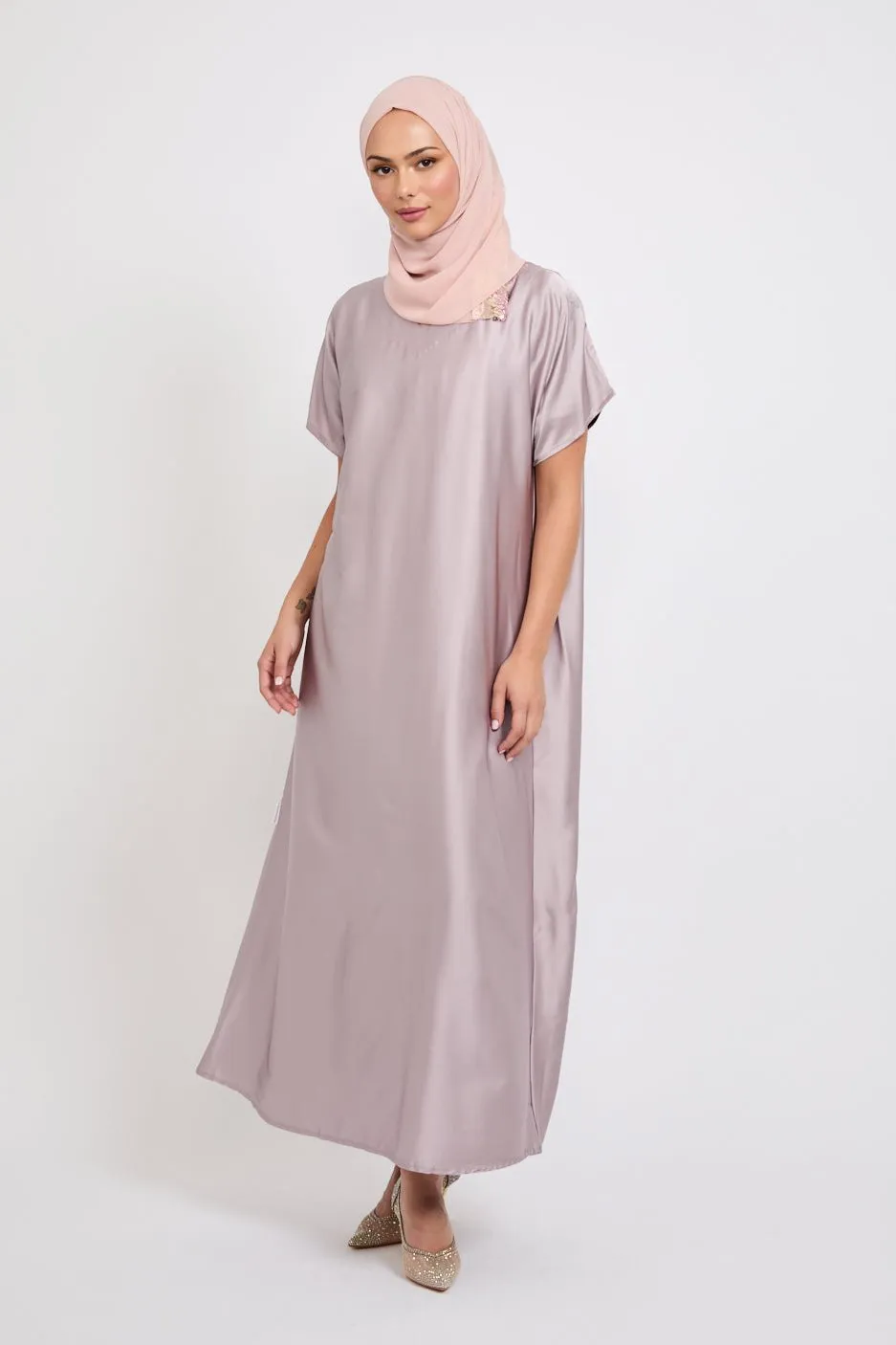 Premium Satin Inner Slip Dress - English Rose