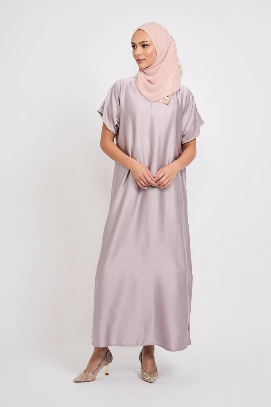 Premium Satin Inner Slip Dress - English Rose
