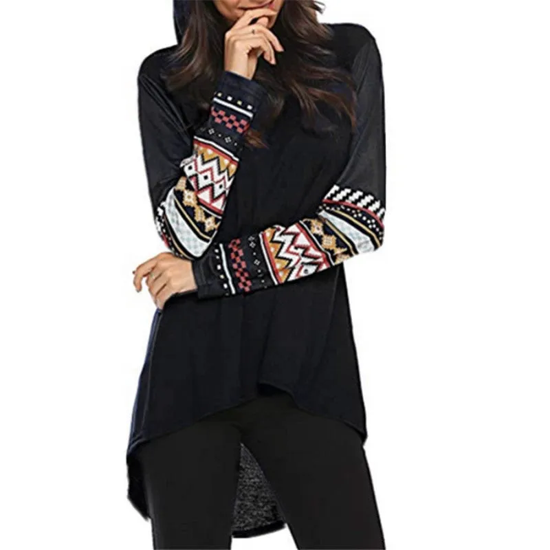 Printing Long Sleeve Round Neck Hoodies