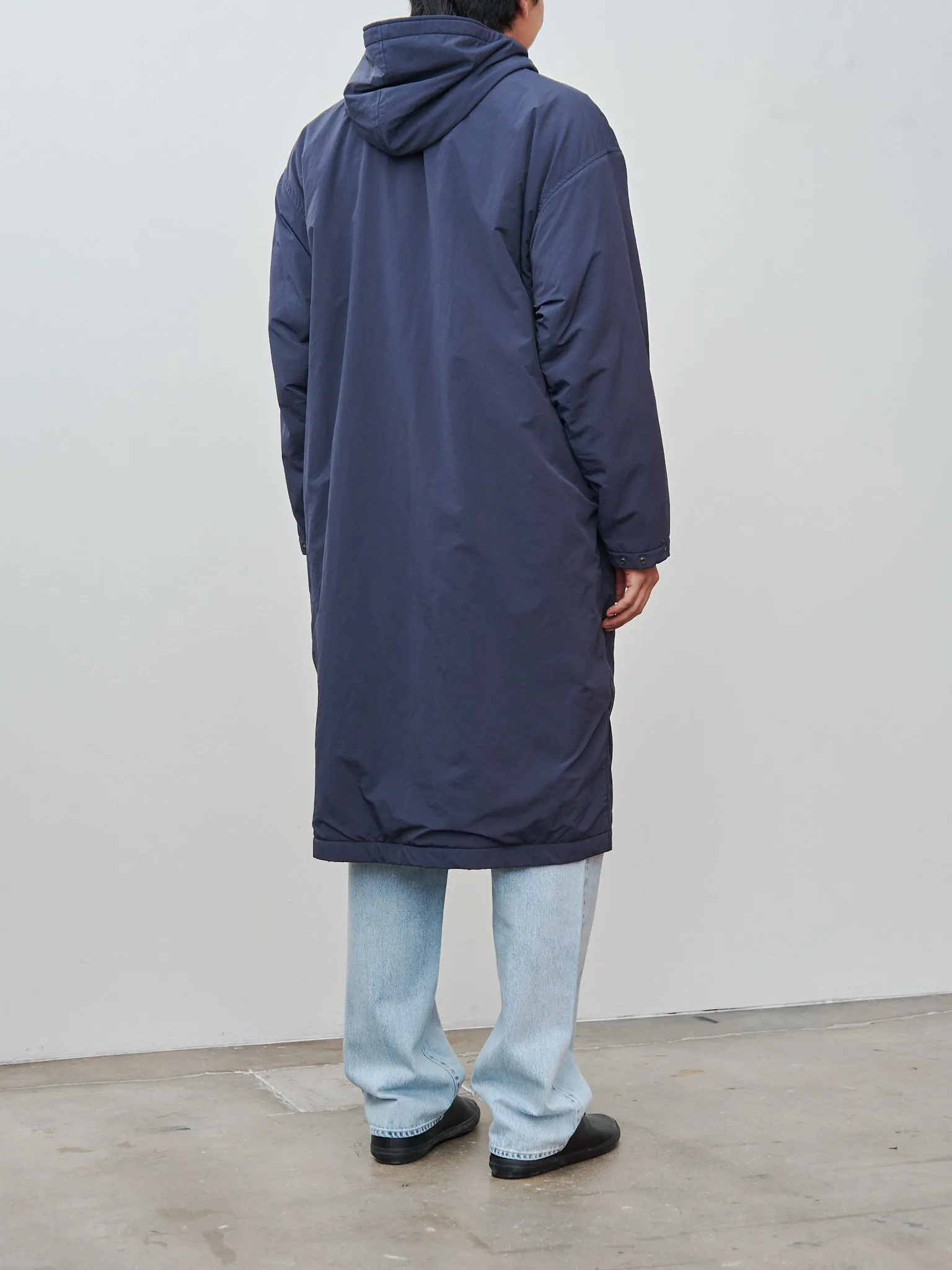 Recycle Nylon Taffeta/Recycle Polyester Fleece Coat - Navy