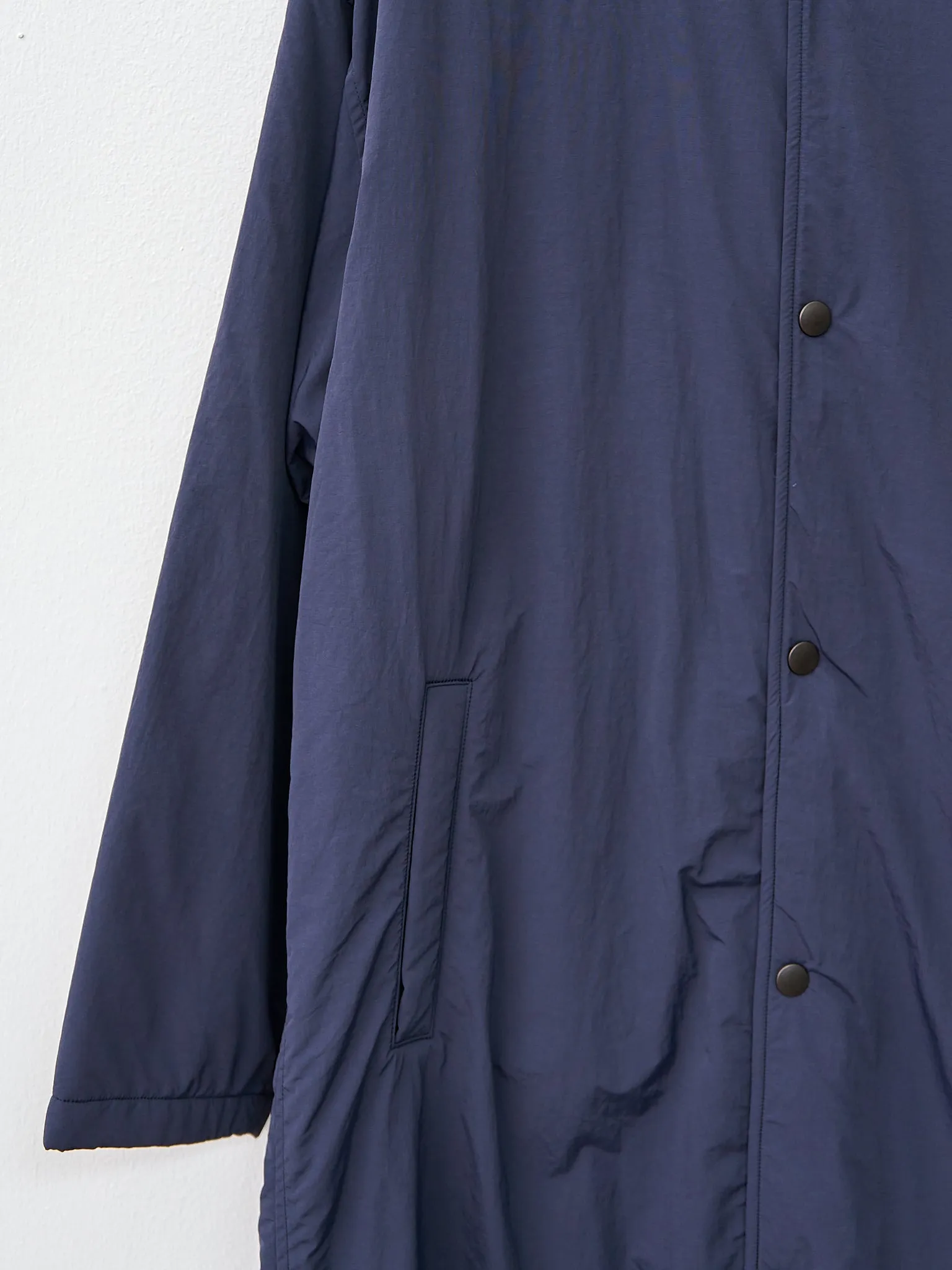 Recycle Nylon Taffeta/Recycle Polyester Fleece Coat - Navy