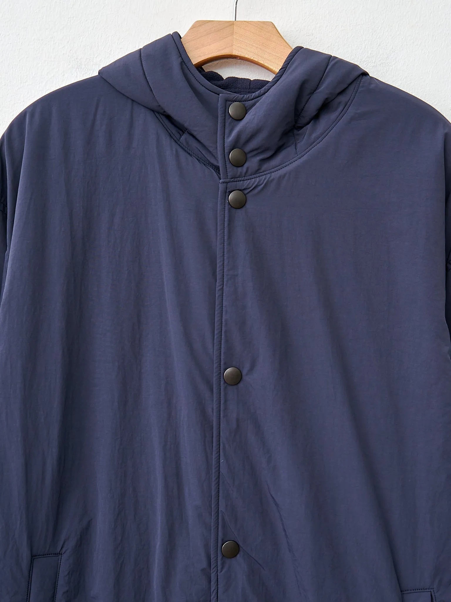 Recycle Nylon Taffeta/Recycle Polyester Fleece Coat - Navy