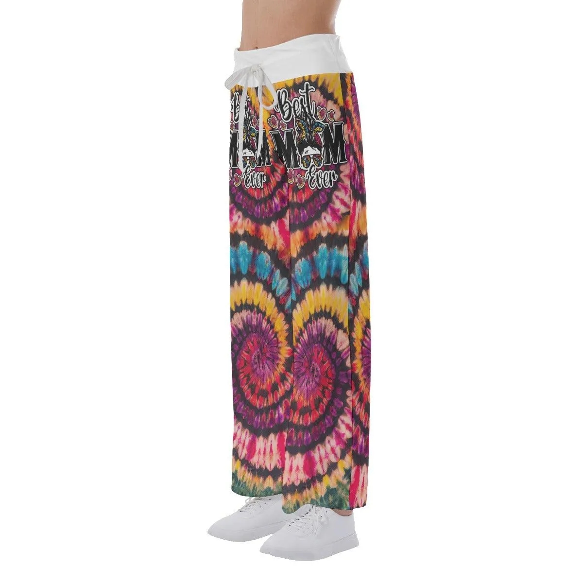 Red Black Tribe Vibe Skull Mom High-waisted Wide Leg Pants
