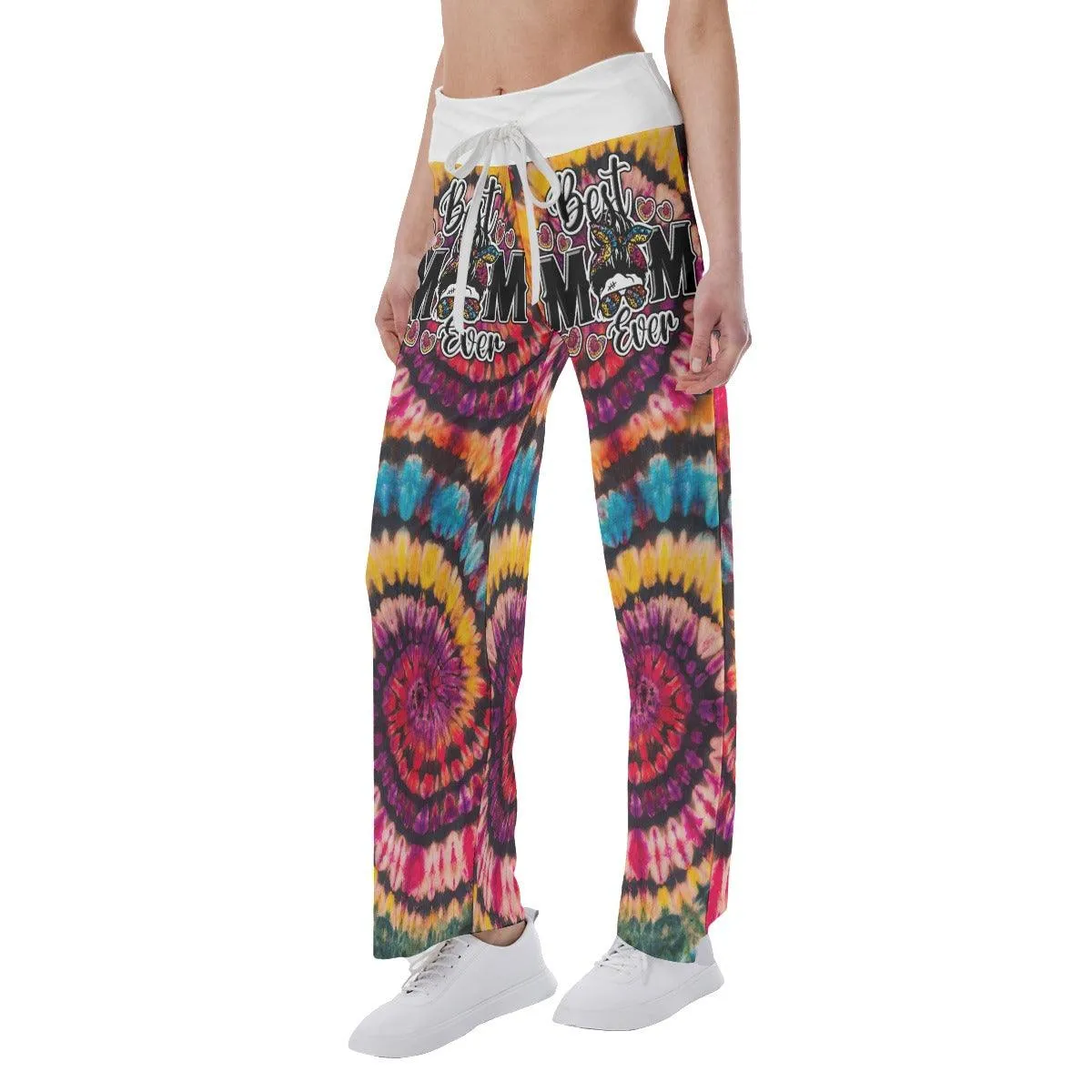Red Black Tribe Vibe Skull Mom High-waisted Wide Leg Pants