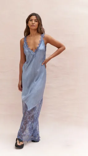 SOLANGE SLIP DRESS - WASHED BLUE