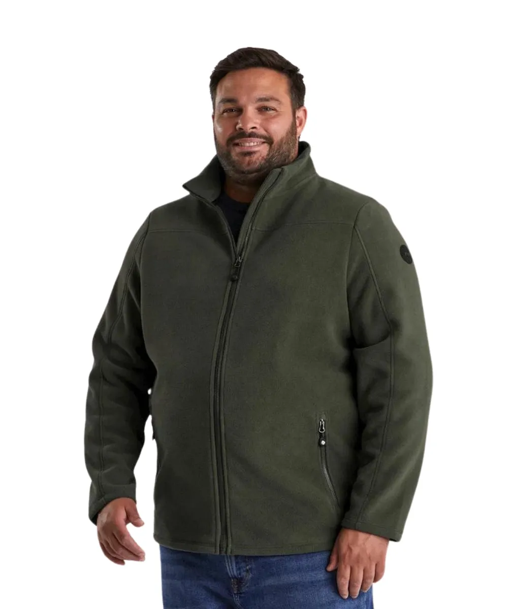 Stoy Earle Mens Plus Size Zip Fleece Jacket Dark Olive Sizes 4XL-6XL