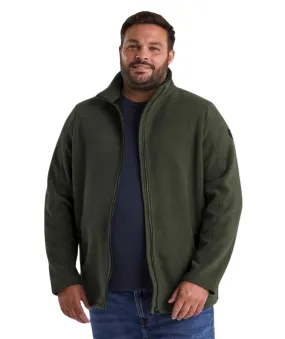 Stoy Earle Mens Plus Size Zip Fleece Jacket Dark Olive Sizes 4XL-6XL