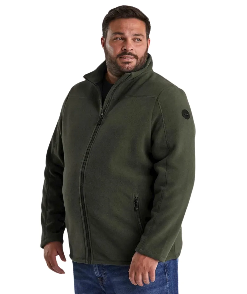 Stoy Earle Mens Plus Size Zip Fleece Jacket Dark Olive Sizes 4XL-6XL
