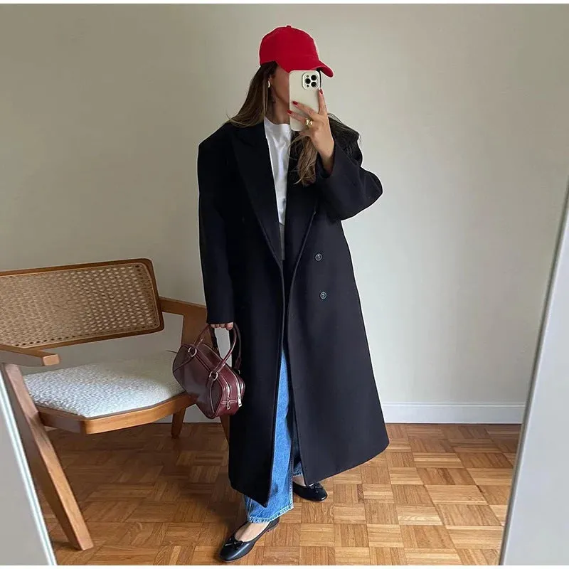 Suit Collar Double-breasted Trench Coat