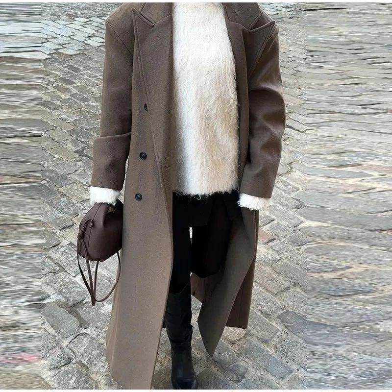 Suit Collar Double-breasted Trench Coat